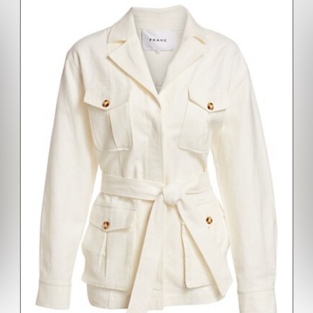 Frame Linen Blend Cargo Jacket